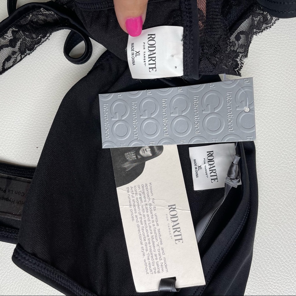 NWT Rodarte for Target Black Lingerie Style Bikini Size XL - Picture 7 of 8